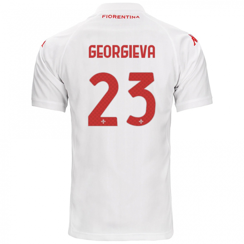 Bambino Maglia Marina Georgieva #23 Bianco Kit Gara Away 2024/25 Maglietta