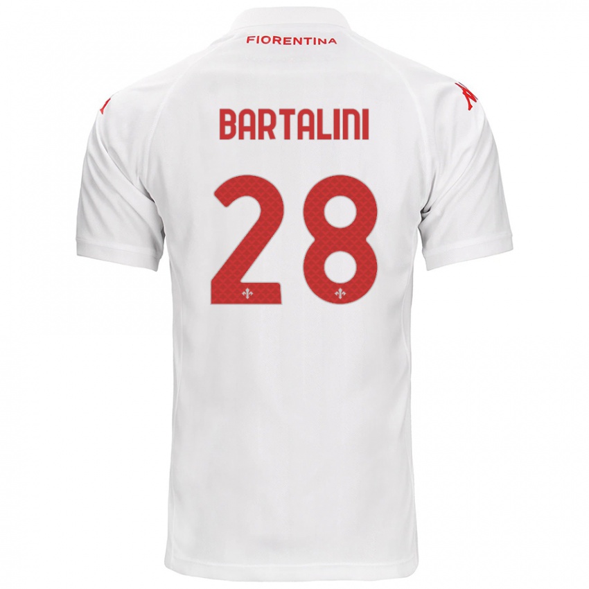 Bambino Maglia Viola Bartalini #28 Bianco Kit Gara Away 2024/25 Maglietta