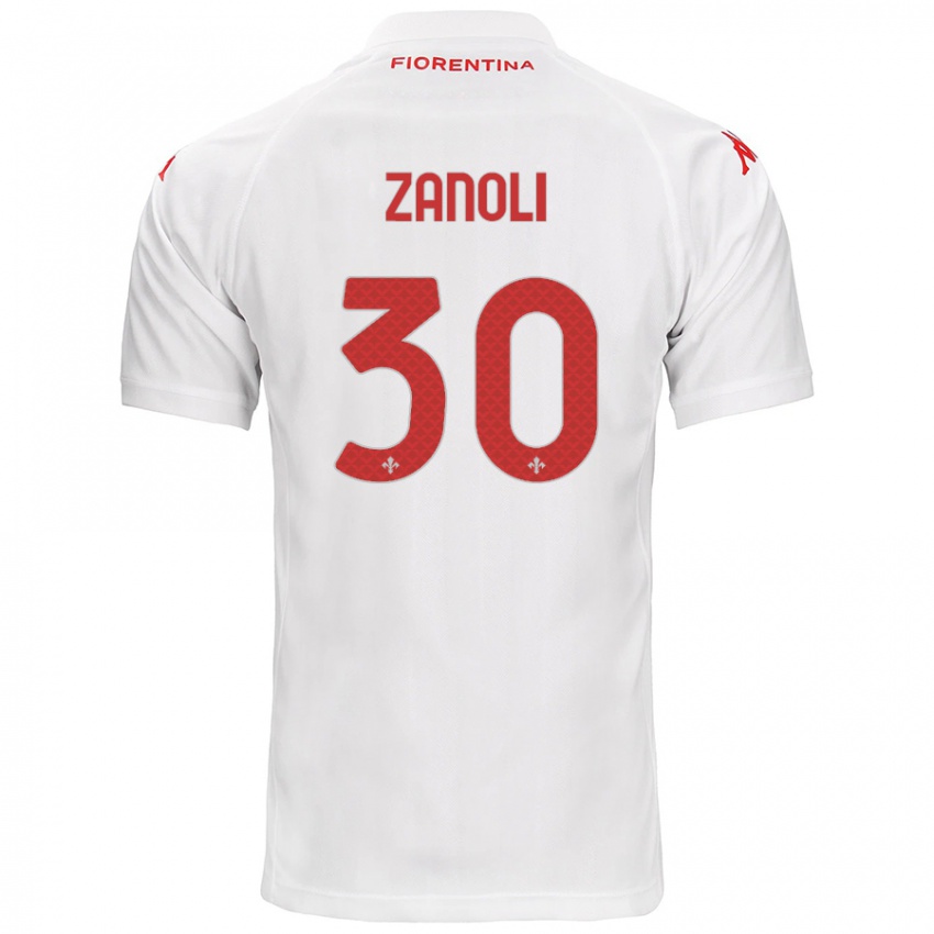 Bambino Maglia Martina Zanoli #30 Bianco Kit Gara Away 2024/25 Maglietta