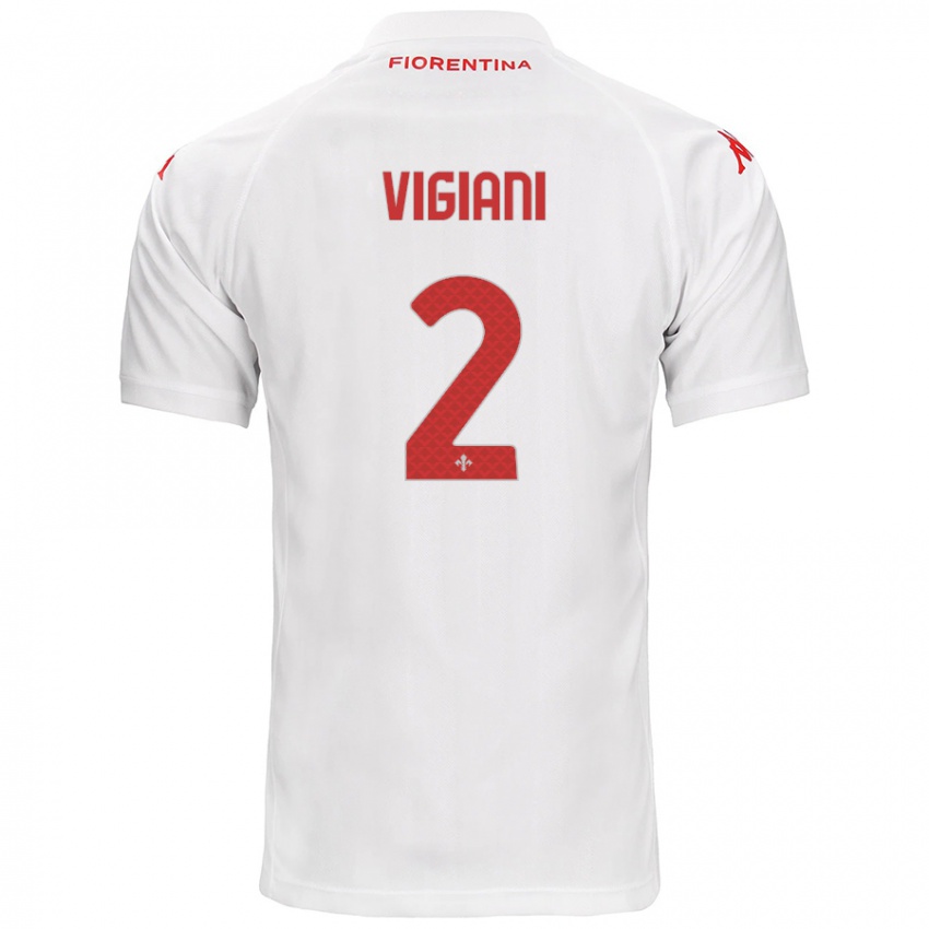 Bambino Maglia Lorenzo Vigiani #2 Bianco Kit Gara Away 2024/25 Maglietta