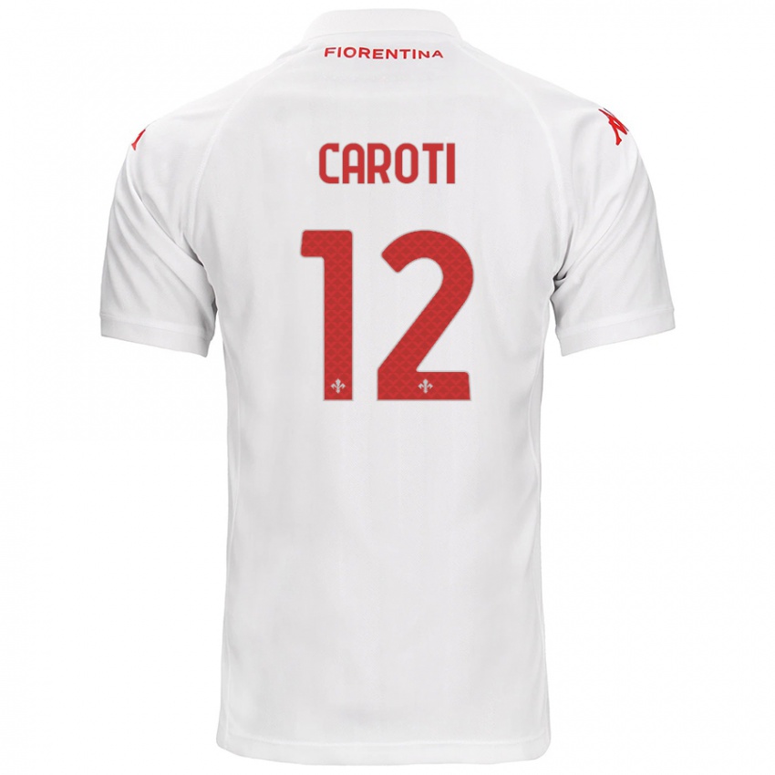 Bambino Maglia Filippo Caroti #12 Bianco Kit Gara Away 2024/25 Maglietta