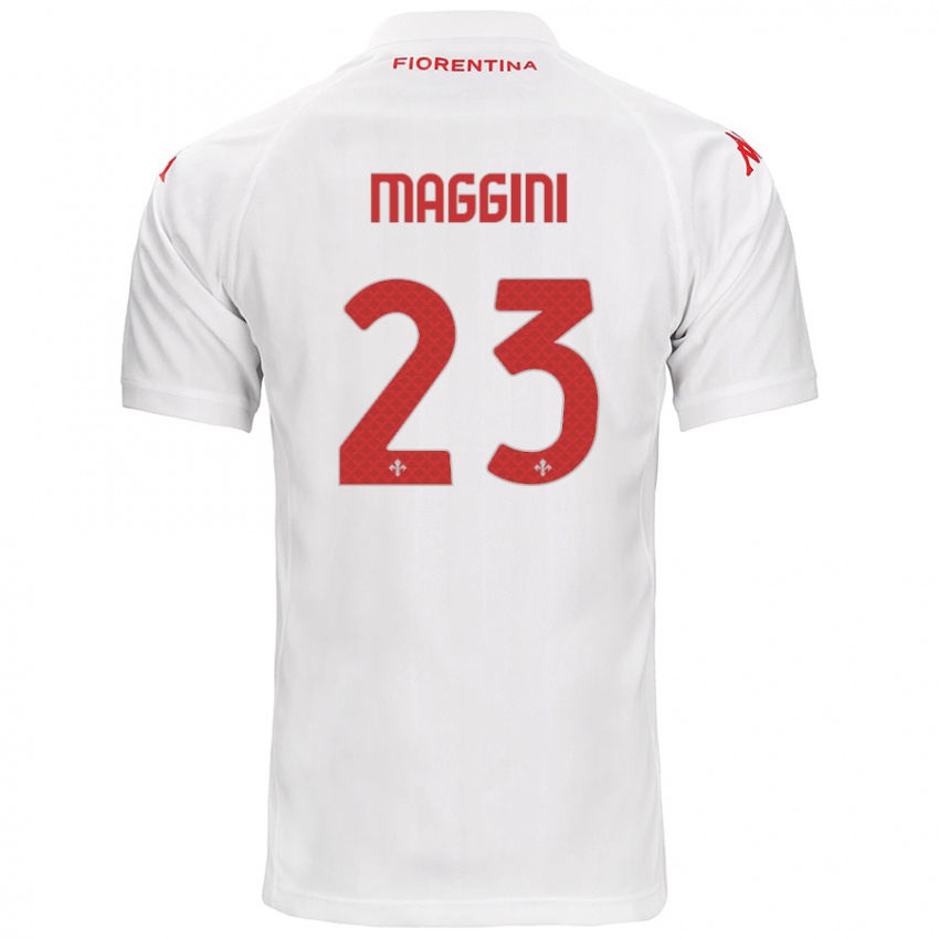 Bambino Maglia Filippo Maggini #23 Bianco Kit Gara Away 2024/25 Maglietta