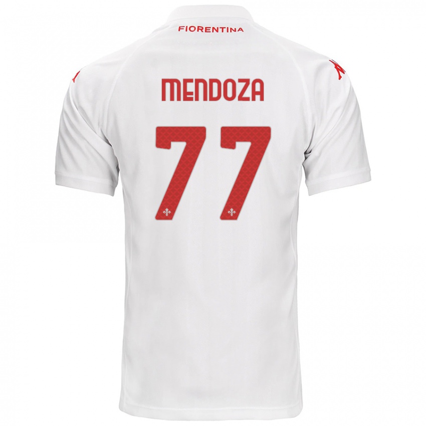 Bambino Maglia William Mendoza #77 Bianco Kit Gara Away 2024/25 Maglietta