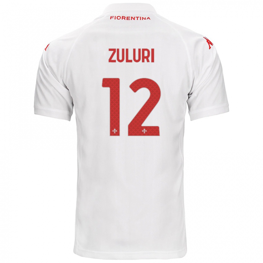 Bambino Maglia Athena Zuluri #12 Bianco Kit Gara Away 2024/25 Maglietta