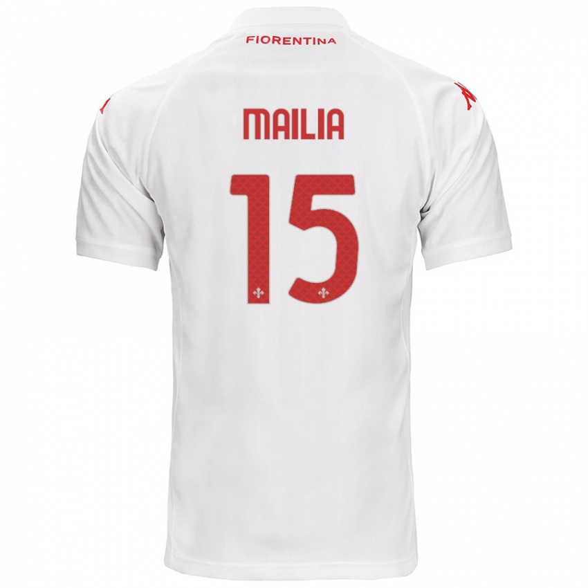 Bambino Maglia Siria Mailia #15 Bianco Kit Gara Away 2024/25 Maglietta