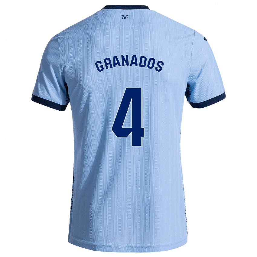 Bambino Maglia Carlos Granados #4 Azzurro Cielo Kit Gara Away 2024/25 Maglietta