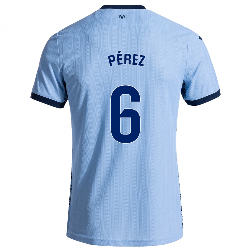 Bambino Maglia Hugo Pérez #6 Azzurro Cielo Kit Gara Away 2024/25 Maglietta