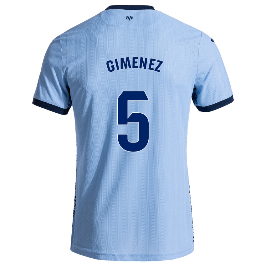 Bambino Maglia Yenifer Giménez #5 Azzurro Cielo Kit Gara Away 2024/25 Maglietta