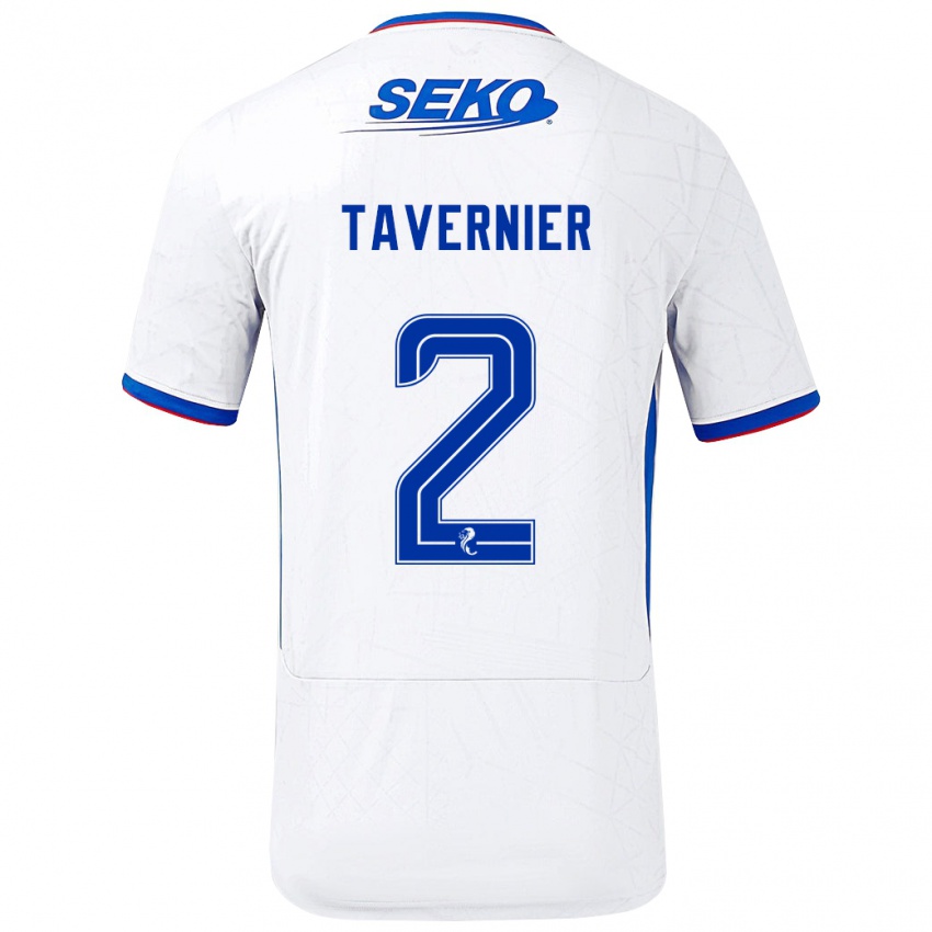 Bambino Maglia James Tavernier #2 Bianco Blu Kit Gara Away 2024/25 Maglietta