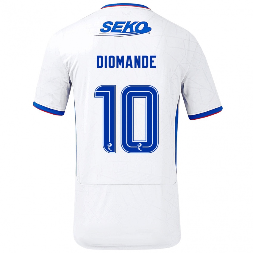 Bambino Maglia Mohamed Diomandé #10 Bianco Blu Kit Gara Away 2024/25 Maglietta