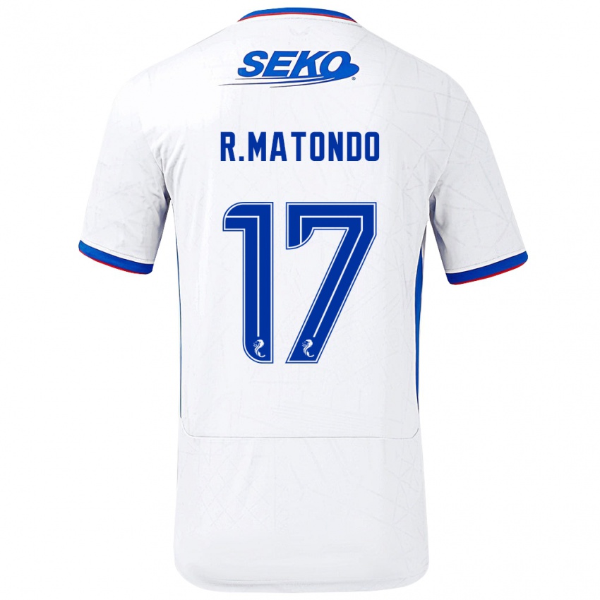 Bambino Maglia Rabbi Matondo #17 Bianco Blu Kit Gara Away 2024/25 Maglietta