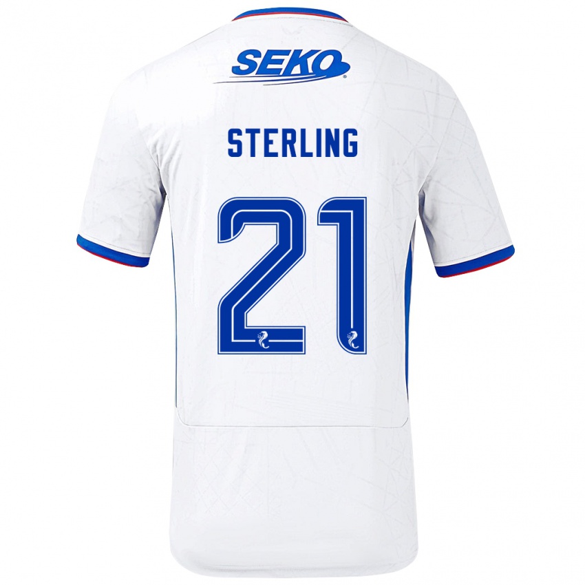 Bambino Maglia Dujon Sterling #21 Bianco Blu Kit Gara Away 2024/25 Maglietta