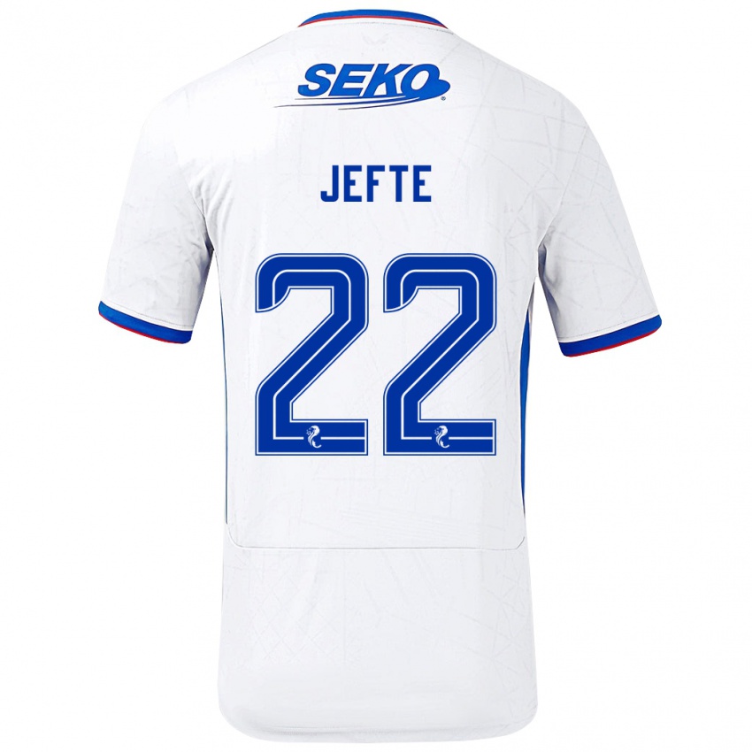 Bambino Maglia Jefté #22 Bianco Blu Kit Gara Away 2024/25 Maglietta