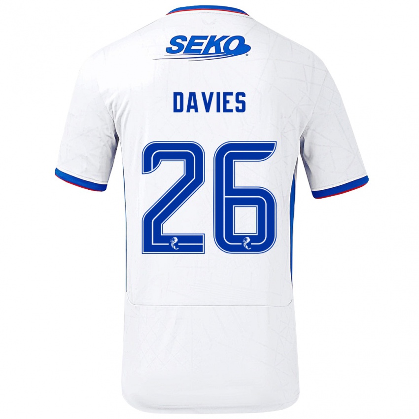 Bambino Maglia Ben Davies #26 Bianco Blu Kit Gara Away 2024/25 Maglietta