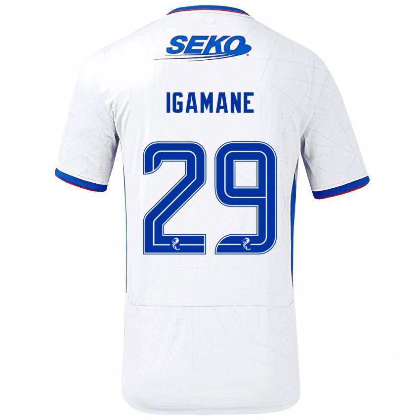 Bambino Maglia Hamza Igamane #29 Bianco Blu Kit Gara Away 2024/25 Maglietta