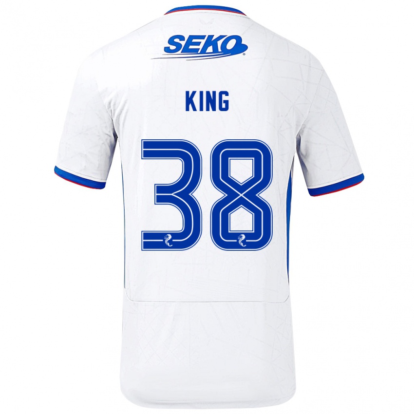 Bambino Maglia Leon King #38 Bianco Blu Kit Gara Away 2024/25 Maglietta