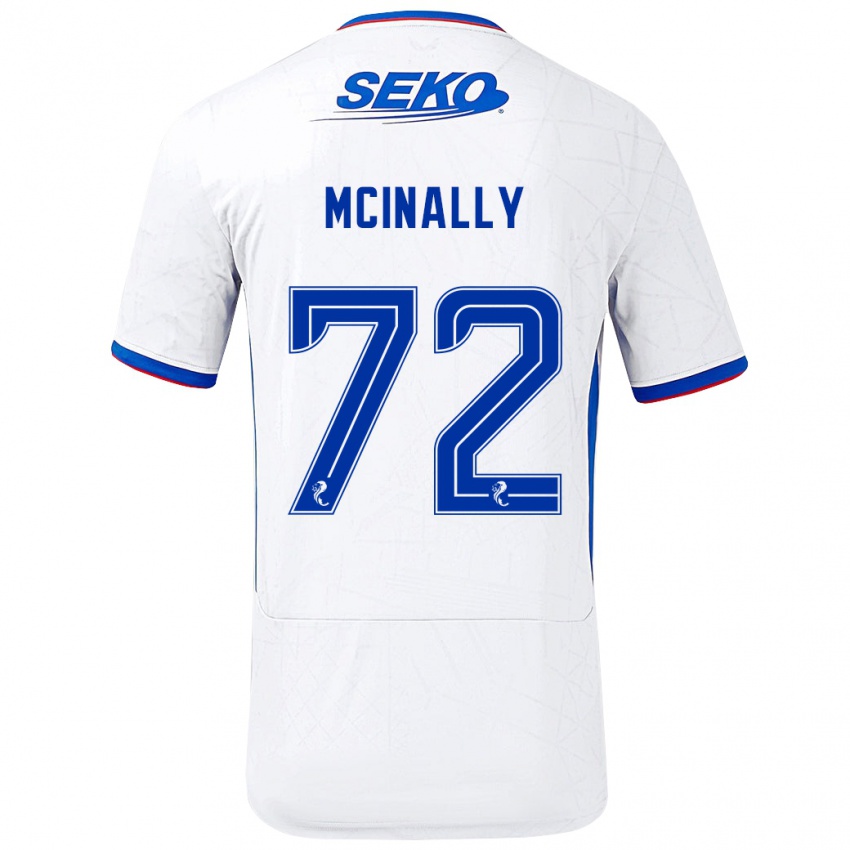 Bambino Maglia Darren Mcinally #72 Bianco Blu Kit Gara Away 2024/25 Maglietta