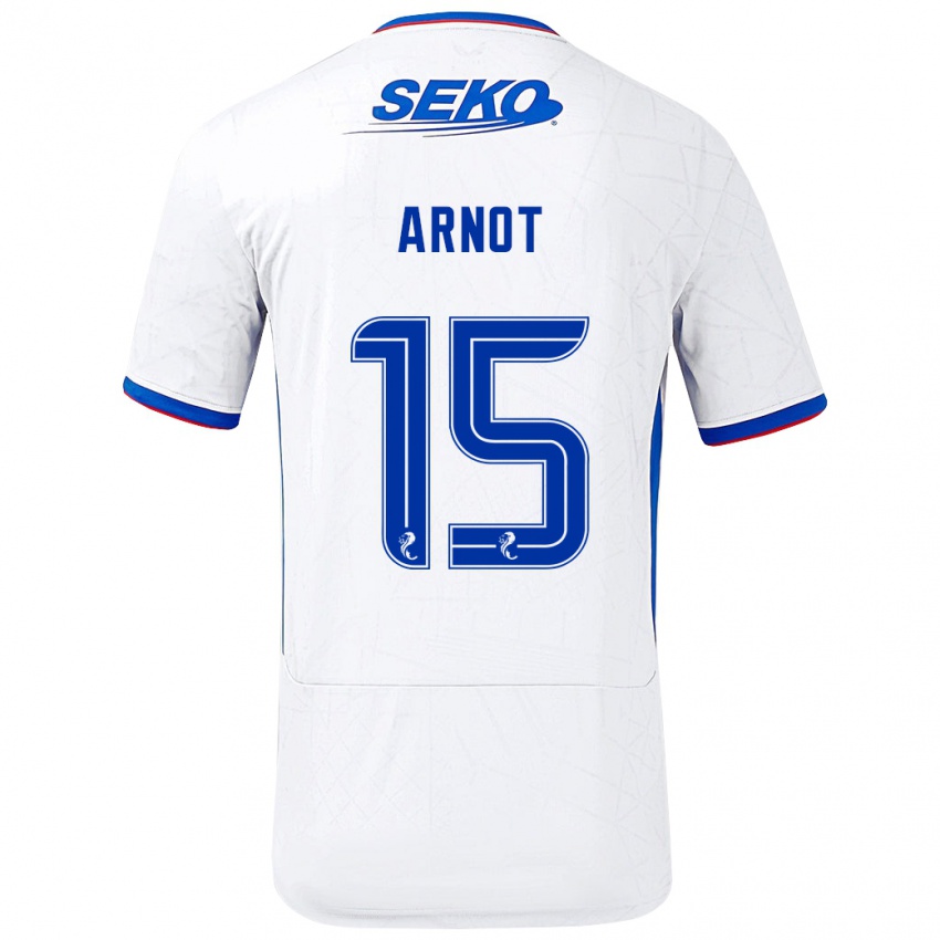 Bambino Maglia Elizabeth Arnot #15 Bianco Blu Kit Gara Away 2024/25 Maglietta