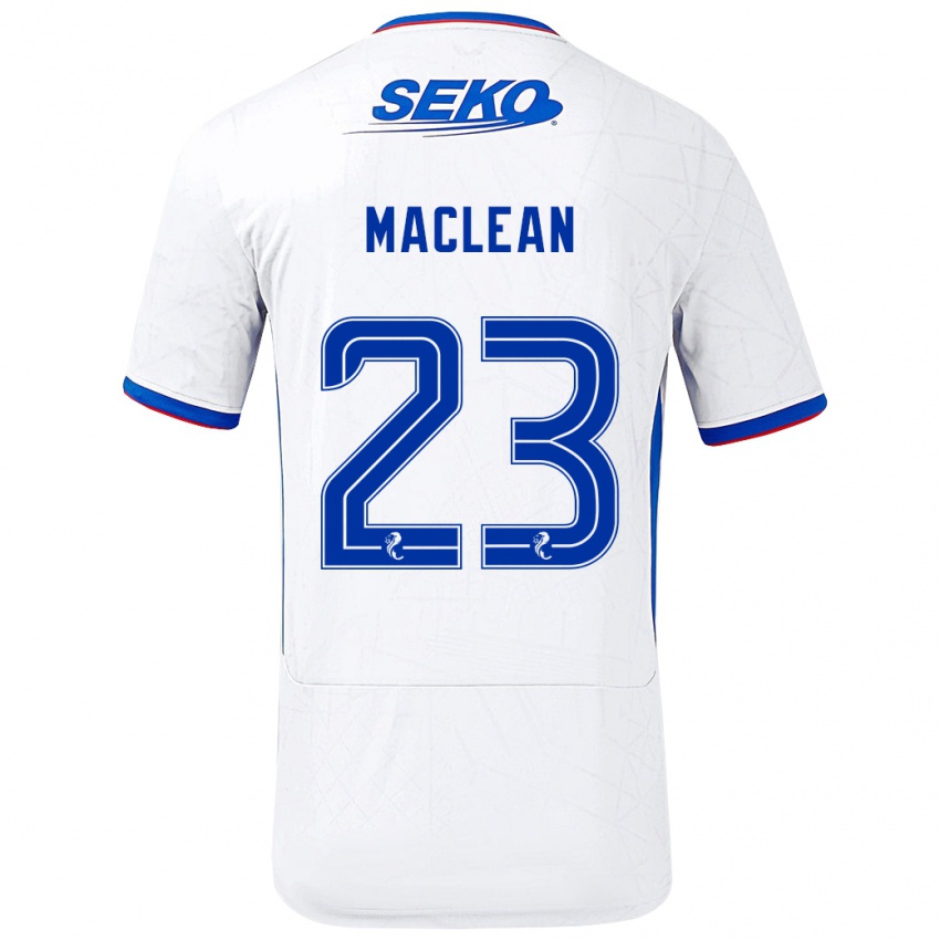 Bambino Maglia Kirsty Maclean #23 Bianco Blu Kit Gara Away 2024/25 Maglietta