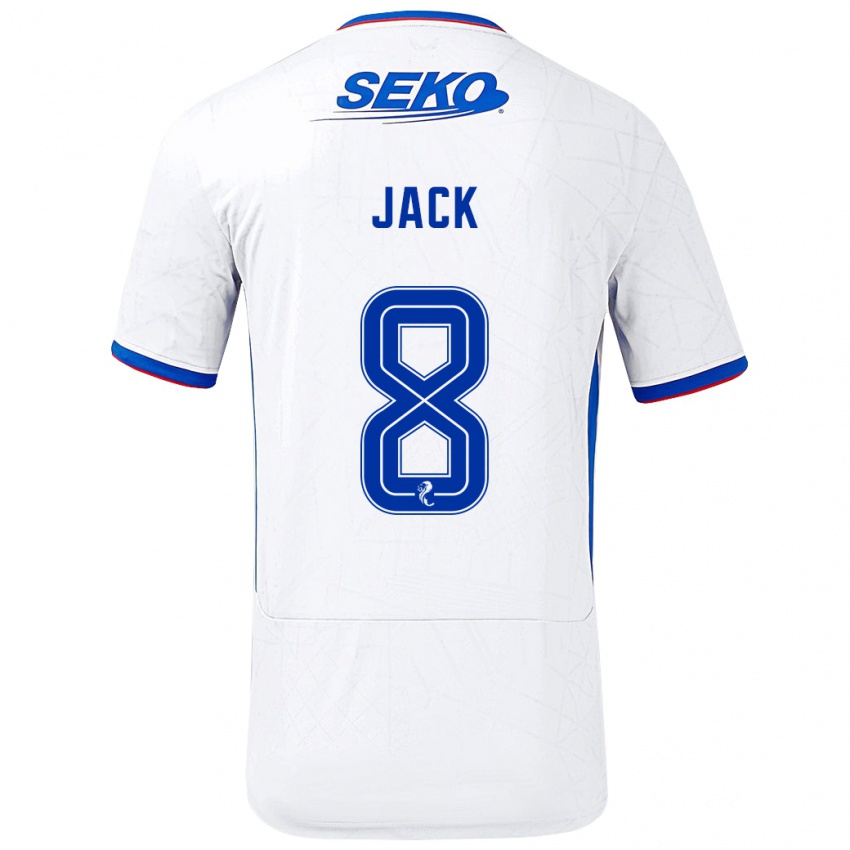 Bambino Maglia Ryan Jack #8 Bianco Blu Kit Gara Away 2024/25 Maglietta