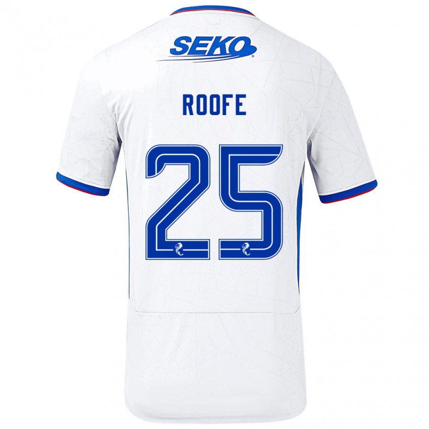 Bambino Maglia Kemar Roofe #25 Bianco Blu Kit Gara Away 2024/25 Maglietta