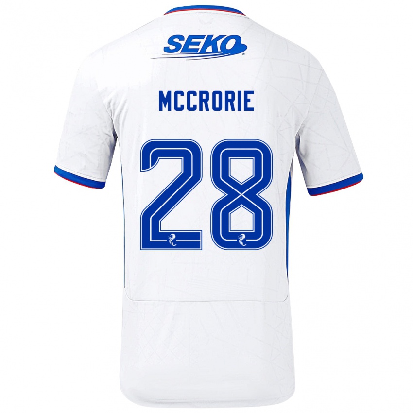 Bambino Maglia Robby Mccrorie #28 Bianco Blu Kit Gara Away 2024/25 Maglietta