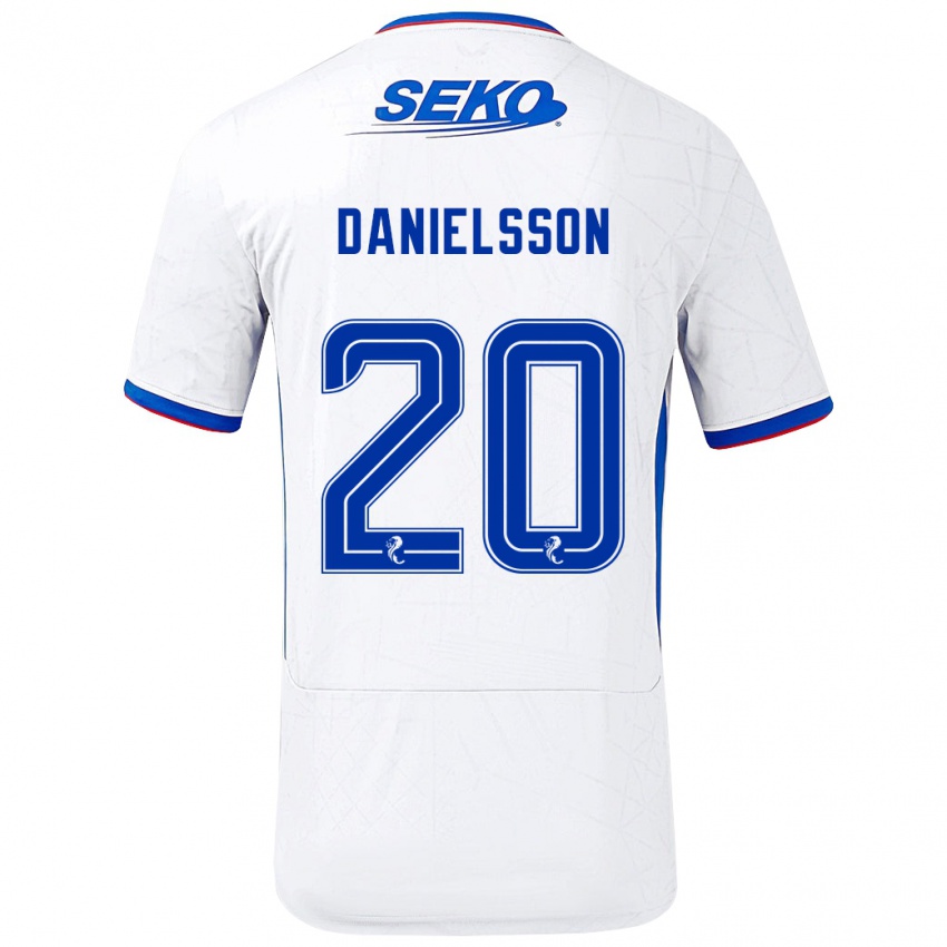 Bambino Maglia Jenny Julia Danielsson #20 Bianco Blu Kit Gara Away 2024/25 Maglietta