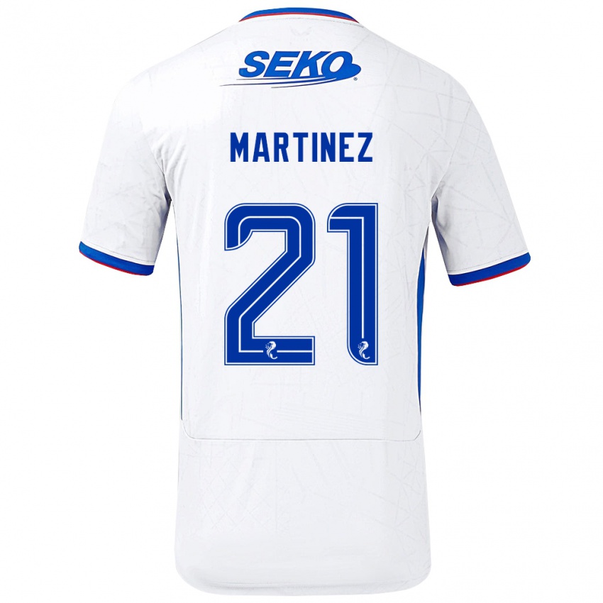 Bambino Maglia Lisa Martinez #21 Bianco Blu Kit Gara Away 2024/25 Maglietta