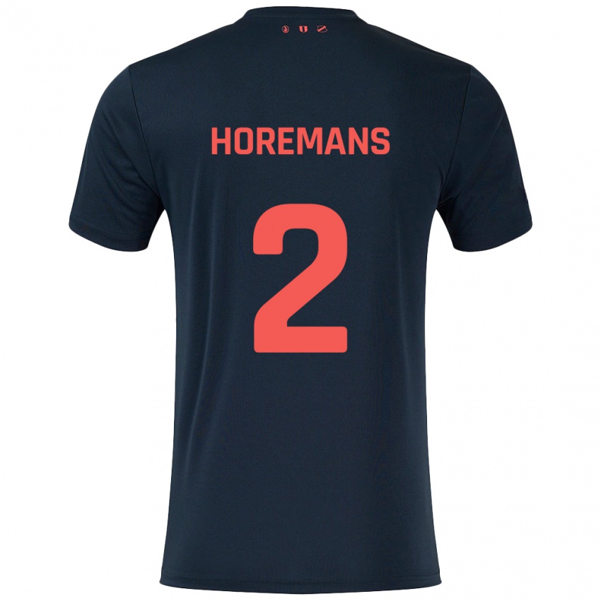 Bambino Maglia Siebe Horemans #2 Nero Rosso Kit Gara Away 2024/25 Maglietta