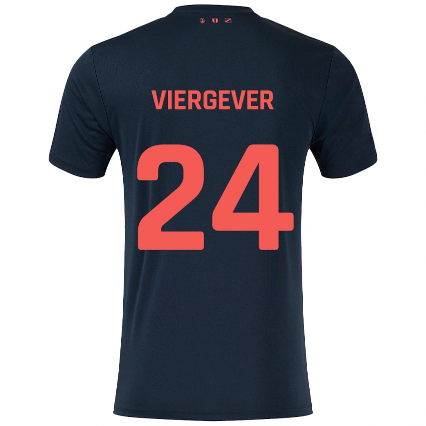 Bambino Maglia Nick Viergever #24 Nero Rosso Kit Gara Away 2024/25 Maglietta