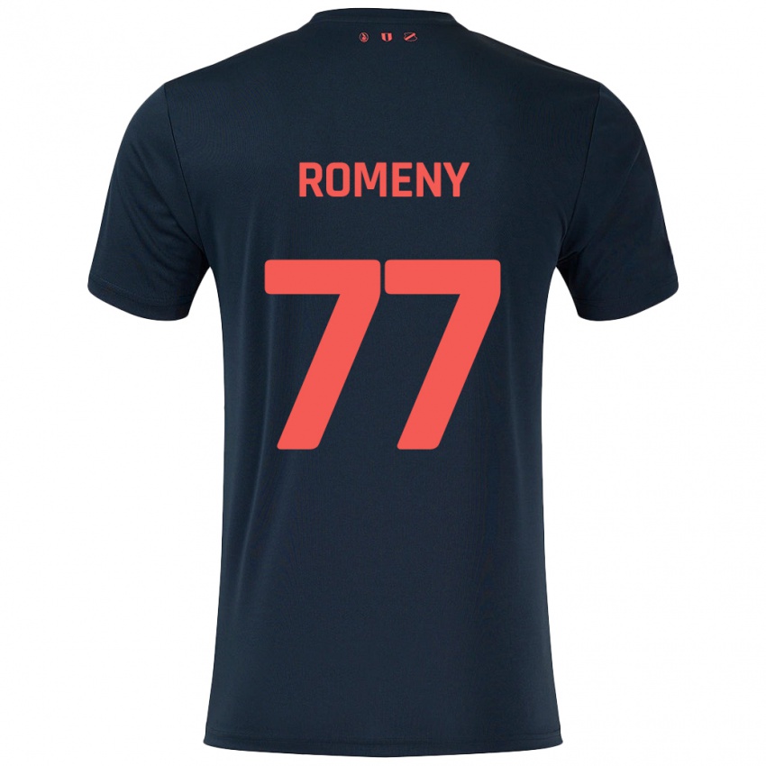 Bambino Maglia Ole Romeny #77 Nero Rosso Kit Gara Away 2024/25 Maglietta