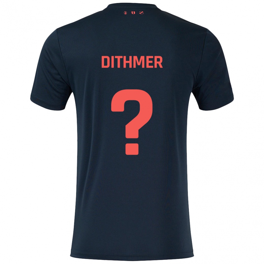 Bambino Maglia Andreas Dithmer #0 Nero Rosso Kit Gara Away 2024/25 Maglietta