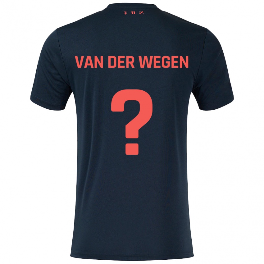 Bambino Maglia Sil Van Der Wegen #0 Nero Rosso Kit Gara Away 2024/25 Maglietta