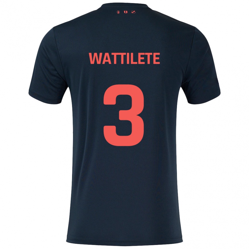 Bambino Maglia Julia Wattilete #3 Nero Rosso Kit Gara Away 2024/25 Maglietta