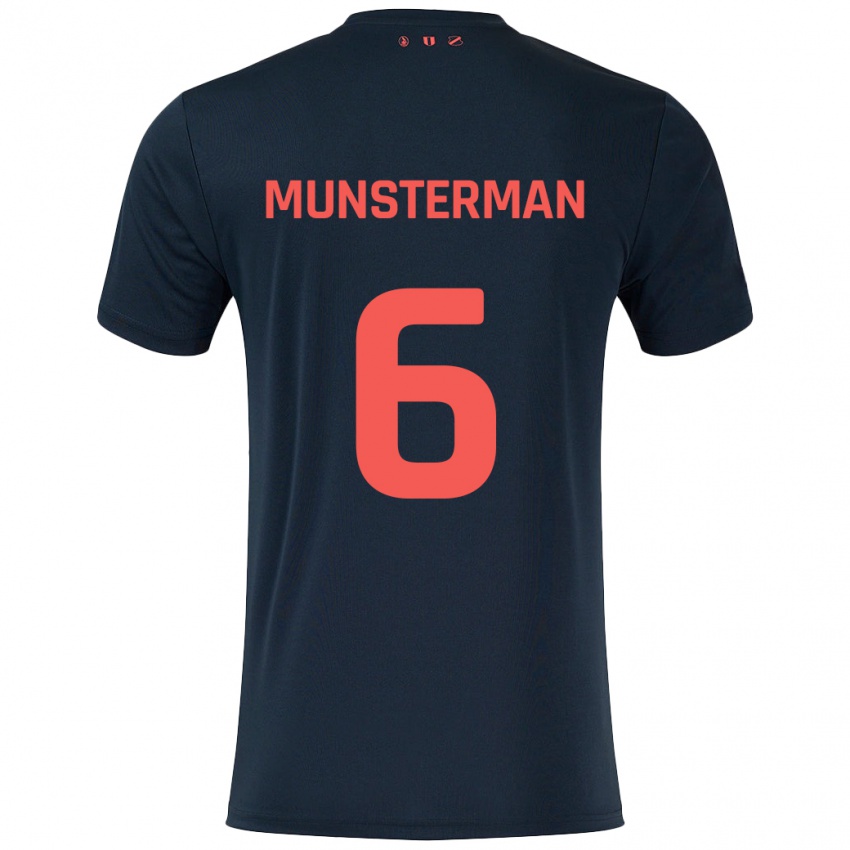 Bambino Maglia Marthe Munsterman #6 Nero Rosso Kit Gara Away 2024/25 Maglietta