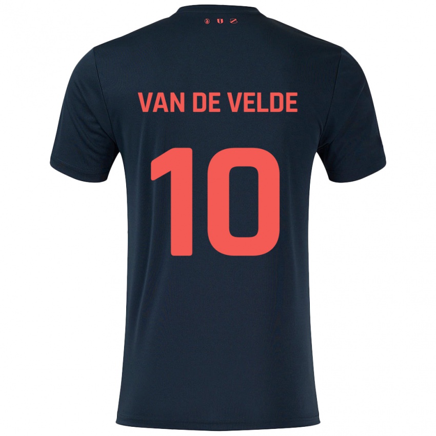 Bambino Maglia Senne Van De Velde #10 Nero Rosso Kit Gara Away 2024/25 Maglietta