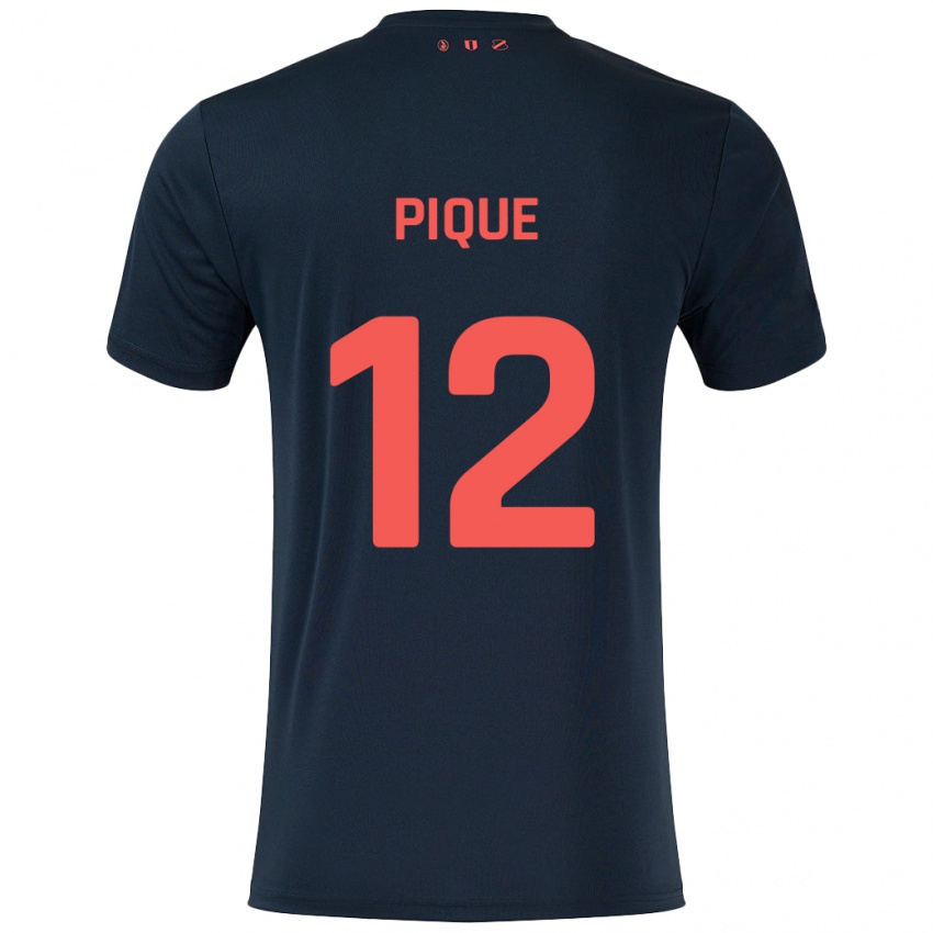 Bambino Maglia Naomi Piqué #12 Nero Rosso Kit Gara Away 2024/25 Maglietta