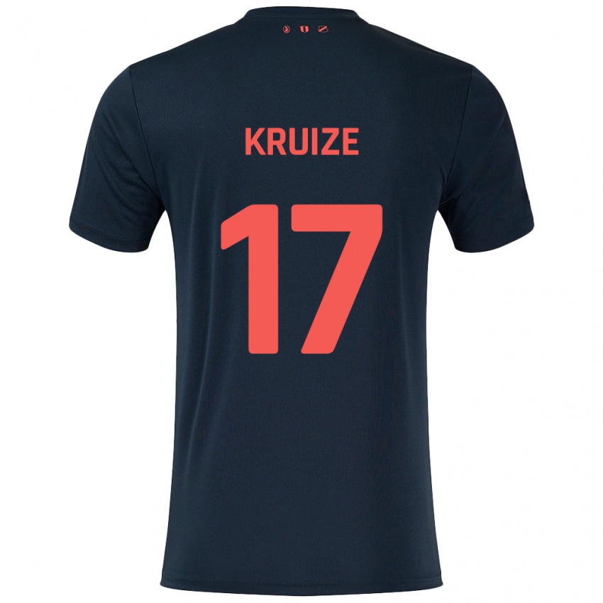 Bambino Maglia Elisha Kruize #17 Nero Rosso Kit Gara Away 2024/25 Maglietta