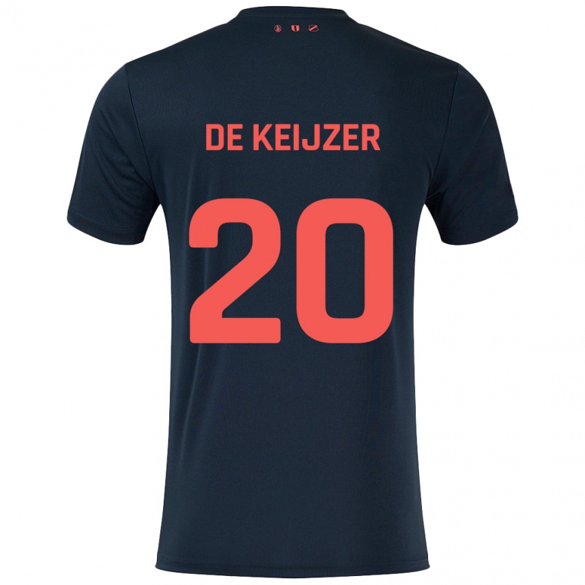 Bambino Maglia Lotje De Keijzer #20 Nero Rosso Kit Gara Away 2024/25 Maglietta