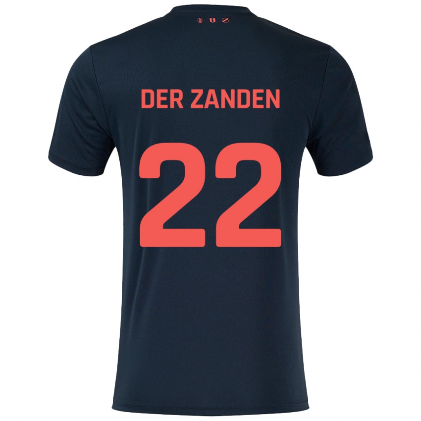 Bambino Maglia Iise Van Der Zanden #22 Nero Rosso Kit Gara Away 2024/25 Maglietta