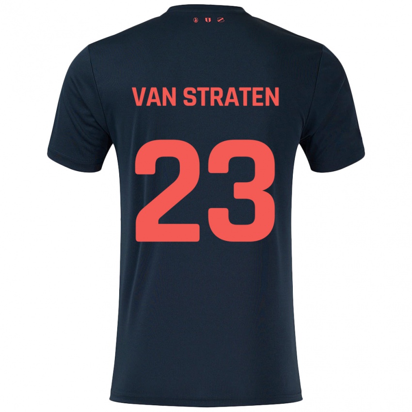 Bambino Maglia Dieke Van Straten #23 Nero Rosso Kit Gara Away 2024/25 Maglietta