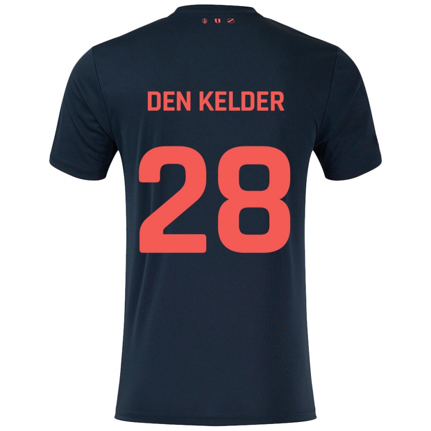 Bambino Maglia Gera Op Den Kelder #28 Nero Rosso Kit Gara Away 2024/25 Maglietta