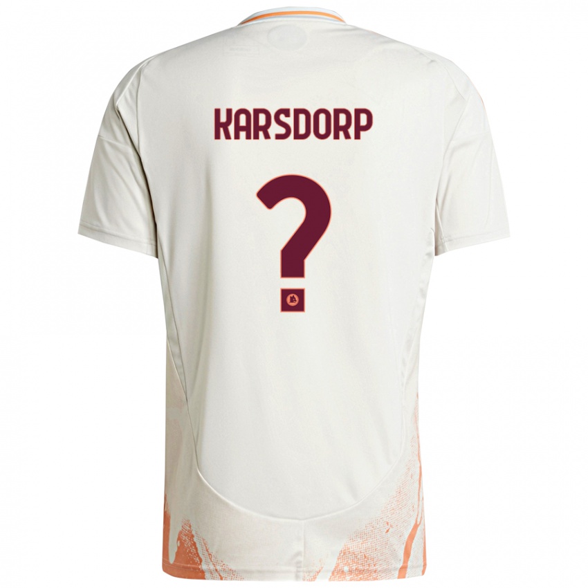 Bambino Maglia Rick Karsdorp #0 Crema Bianco Arancione Kit Gara Away 2024/25 Maglietta