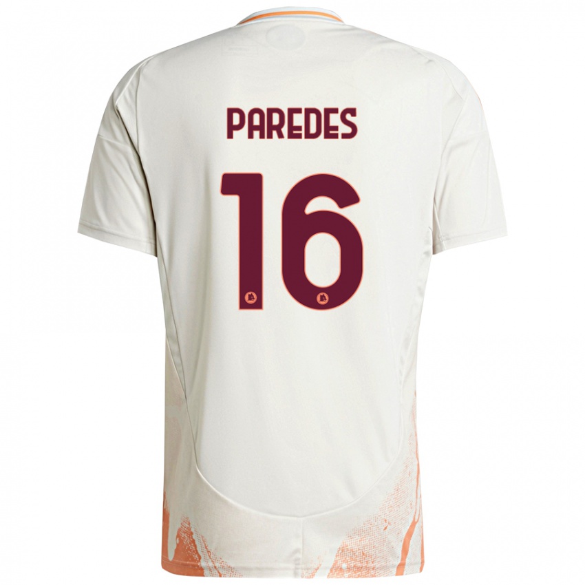 Bambino Maglia Leandro Paredes #16 Crema Bianco Arancione Kit Gara Away 2024/25 Maglietta