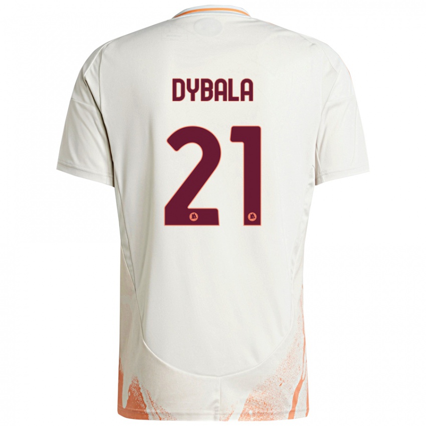 Bambino Maglia Paulo Dybala #21 Crema Bianco Arancione Kit Gara Away 2024/25 Maglietta