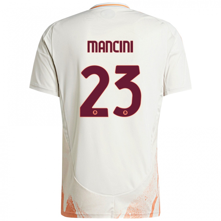 Bambino Maglia Gianluca Mancini #23 Crema Bianco Arancione Kit Gara Away 2024/25 Maglietta