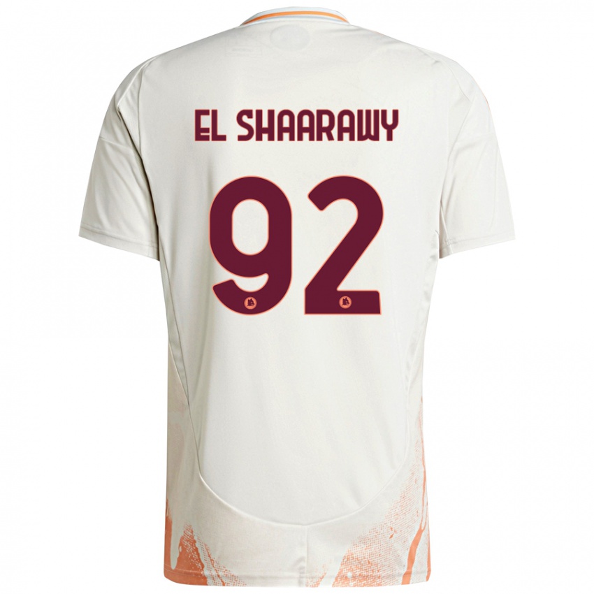 Bambino Maglia Stephan El Shaarawy #92 Crema Bianco Arancione Kit Gara Away 2024/25 Maglietta