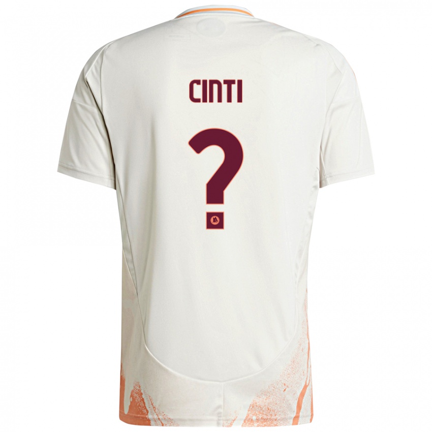 Bambino Maglia Valerio Cinti #0 Crema Bianco Arancione Kit Gara Away 2024/25 Maglietta