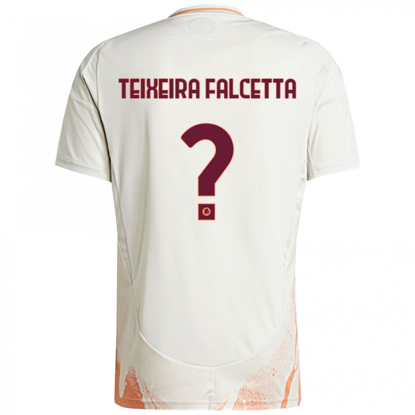 Bambino Maglia Pietro Teixeira Falcetta #0 Crema Bianco Arancione Kit Gara Away 2024/25 Maglietta