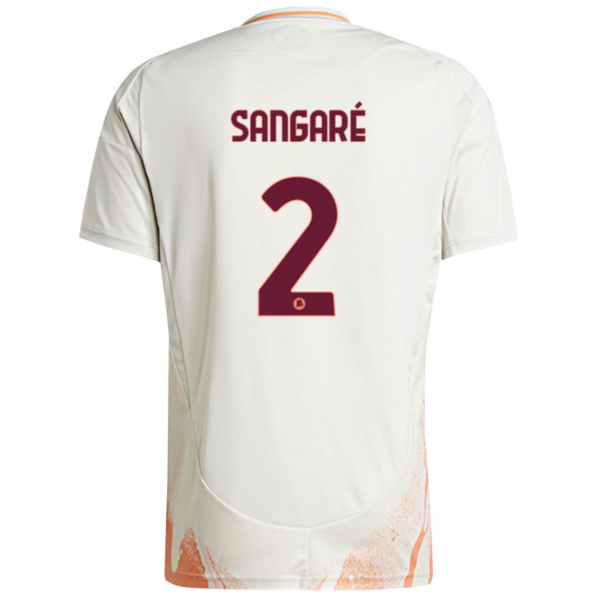 Bambino Maglia Buba Sangaré #2 Crema Bianco Arancione Kit Gara Away 2024/25 Maglietta